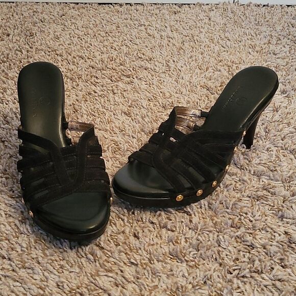 Cole Haan Shoes - Cole Haan black open toe studded heels size 7.5